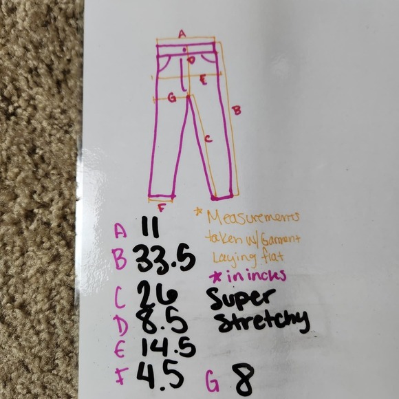 PacSun womens 23 Jeans white power super stretch high-rise ankle jegging - Picture 4 of 5